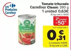 Oferta de Carrefour - Tomate Triturado Classic por 0,63€ en Carrefour Market