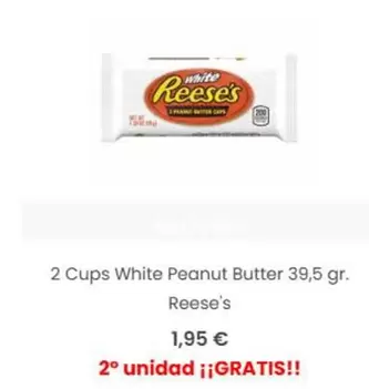 Oferta de Reese's - 2 Cups White Peanut Butter 39,5 Gr. por 1,95€ en Taste of America