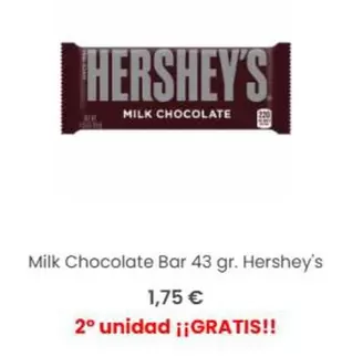 Oferta de Milk Chocolate Bar por 1,75€ en Taste of America