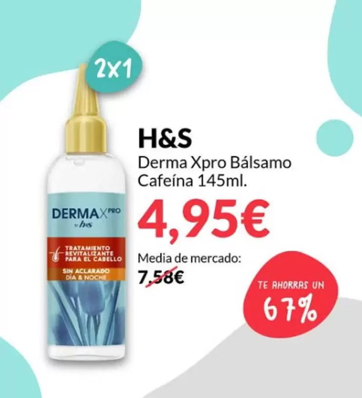 Oferta de H&s - Derma Xpro Balsamo Cafeina por 4,95€ en PrimaPrix