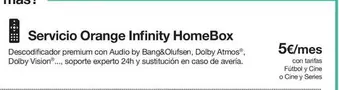 Oferta de Servicio Orange Infinity HomeBox por 5€ en Orange