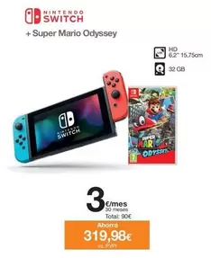 Oferta de Nintendo - Switch + Super Mario Odyssey por 319,98€ en Orange