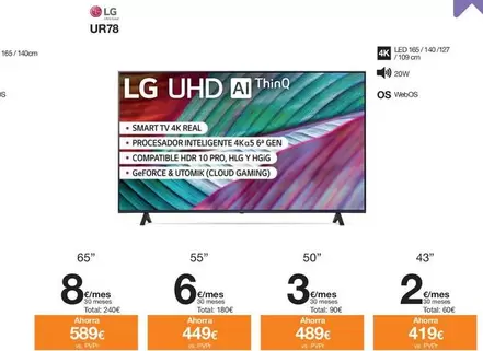 Oferta de LG - 55 por 6€ en Orange