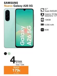 Oferta de Samsung - Nuevo Galaxy A26 5G por 179€ en Orange