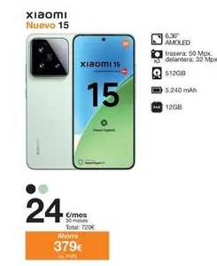 Oferta de Xiaomi - Nuevo 15 por 24€ en Orange