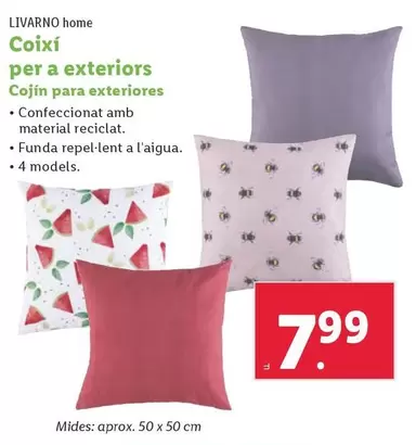 Oferta de Livarno Home - Cojin Para Exteriores por 7,99€ en Lidl