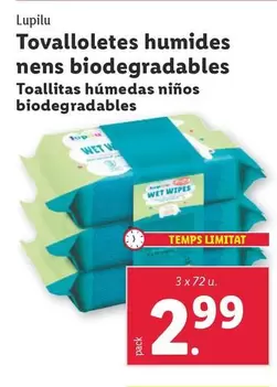 Oferta de Lupilu - Toallitas Humedas Ninos Biodegradables por 2,99€ en Lidl