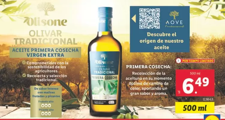 Oferta de Primera Cosecha/ Recoleccion De La Aceituna En Su Momento Optimo De Cambio De Color por 6,49€ en Lidl