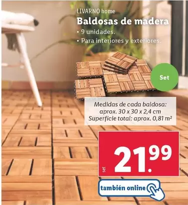 Oferta de Livarno Home - Baldosas De Madera por 21,99€ en Lidl