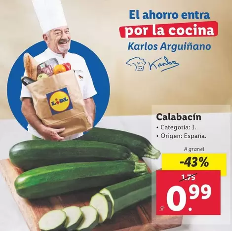 Oferta de Calabacin por 0,99€ en Lidl