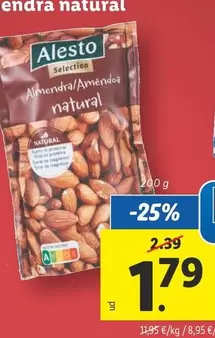 Oferta de Alesto - Almendra Natural por 1,79€ en Lidl