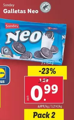 Oferta de Sondey - Galletas Neo por 0,99€ en Lidl