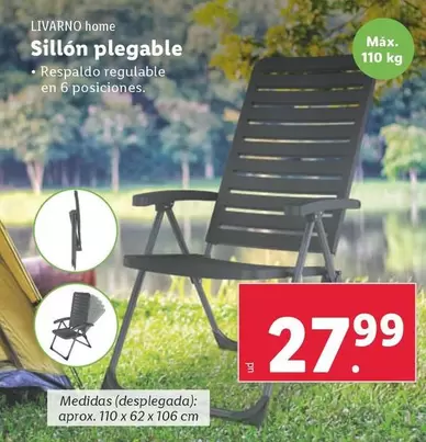 Oferta de Livarno Home - Sillón Plegable por 27,99€ en Lidl