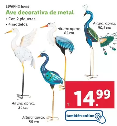 Oferta de Livarno Home - Ave Decorativa De Metal por 14,99€ en Lidl