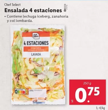 Oferta de Chef select - Ensalada 4 Estaciones por 0,75€ en Lidl