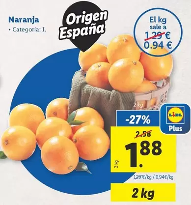 Oferta de Naranja por 1,88€ en Lidl