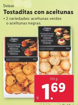 Oferta de Deluxe - Tostaditas Con Aceitunas por 1,69€ en Lidl