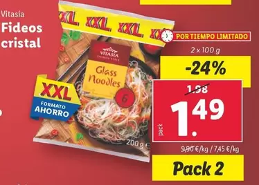 Oferta de Vitasia - Fideos Cristal por 1,49€ en Lidl