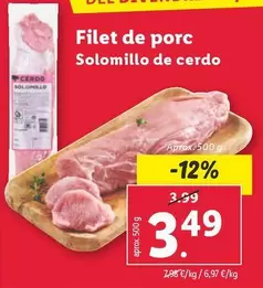 Oferta de Solomillo De Cerdo por 3,49€ en Lidl