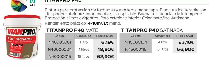 Oferta de Titanpro -  P40 por 6,19€ en Isolana