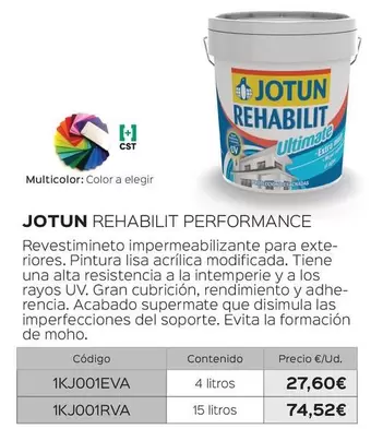 Oferta de Jotun - Rehabilit Performance por 27,6€ en Isolana