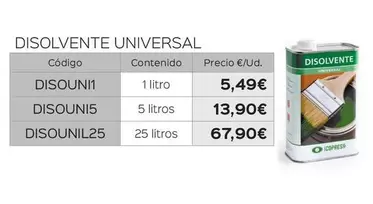 Oferta de Disolvente Universal  por 5,49€ en Isolana
