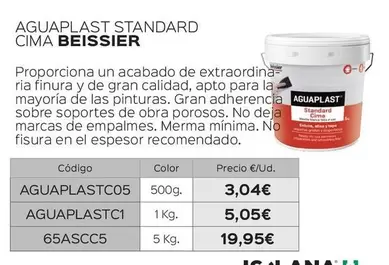 Oferta de Aguaplast -  Standard Cima Beissier por 3,04€ en Isolana