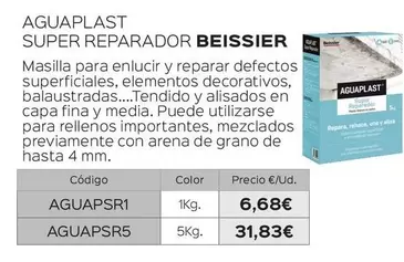 Oferta de Beissier - Aguaplast Super Reparador por 6,68€ en Isolana