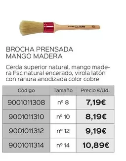 Oferta de Broncha Prensada Mango Madera por 7,19€ en Isolana