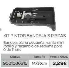 Oferta de Kit Pintor Bandeja 3 Piezas por 3,29€ en Isolana