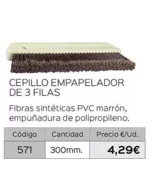 Oferta de Cepillo Empapelador De 3 Filas por 4,29€ en Isolana