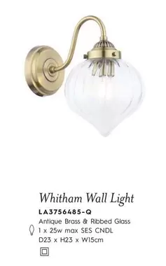 Oferta de Glass - Whitham Wall Light en Laura Ashley