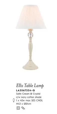 Oferta de Crystal - Ellis Table Lamp en Laura Ashley