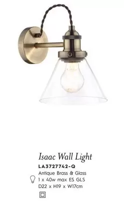 Oferta de Glass - Isaac Wall Light en Laura Ashley