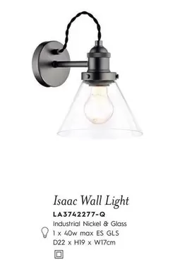 Oferta de Glass - Isaac Wall Light en Laura Ashley
