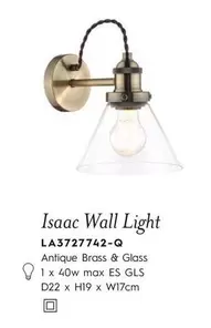 Oferta de Glass - Isaac Wall Light en Laura Ashley