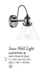 Oferta de Glass - Isaac Wall Light La3727741-q en Laura Ashley
