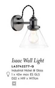 Oferta de Glass - Isaac Wall Light La3442277-q en Laura Ashley