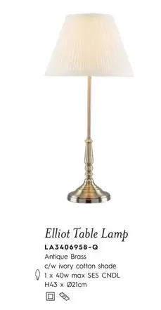 Oferta de Elliot Table Lamp en Laura Ashley