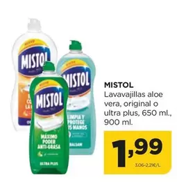 Oferta de Mistol - Lavavajillas Aloe Vera por 1,99€ en Alimerka