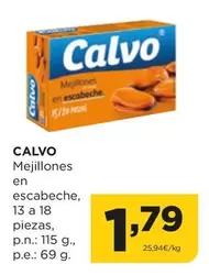 Oferta de Calvo - Mejillones En Escabeche por 1,79€ en Alimerka