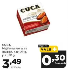 Oferta de Cuca - Mejillones En Salsa Gallega por 3,49€ en Alimerka