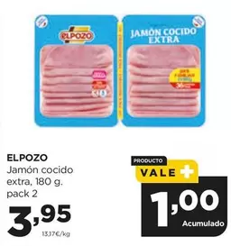 Oferta de Elpozo - Jamón Cocido Extra por 3,95€ en Alimerka