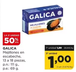 Oferta de Galica - Mejillones En Escabeche por 1,99€ en Alimerka