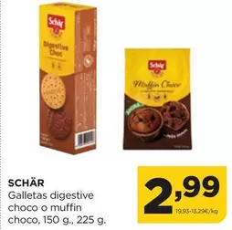 Oferta de Schär - Galletas Digestive Choco O Muffin Choco por 2,99€ en Alimerka