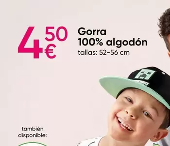 Oferta de Gorra 100% Algodón por 4,5€ en Pepco