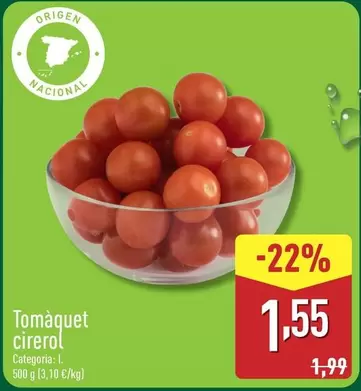 Oferta de Tomaquet Cirerol por 1,55€ en ALDI