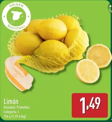 Oferta de Limón por 1,49€ en ALDI
