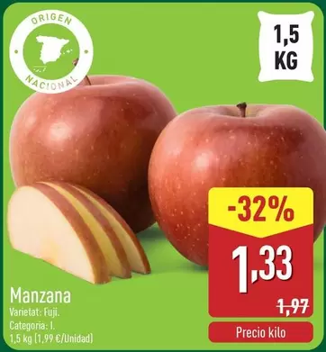 Oferta de Manzana por 1,33€ en ALDI