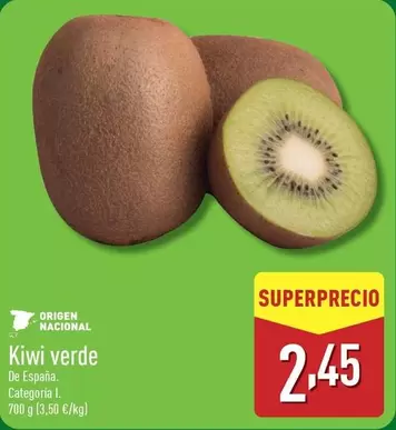 Oferta de Kiwi Verde por 2,45€ en ALDI